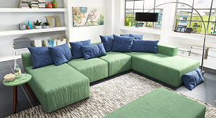 Зеленый диван в интерьере-21, Диван Драм